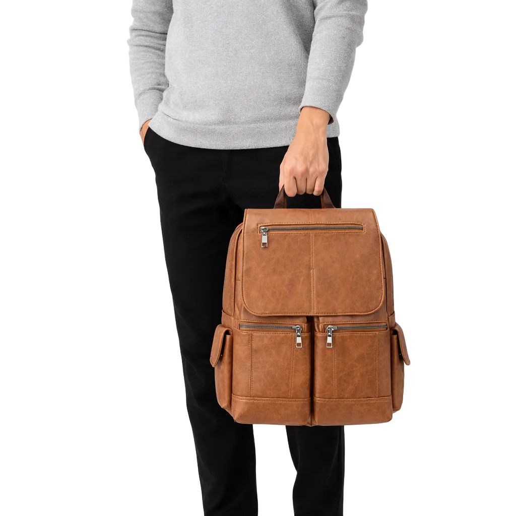 Sac À Dos En Cuir Marron