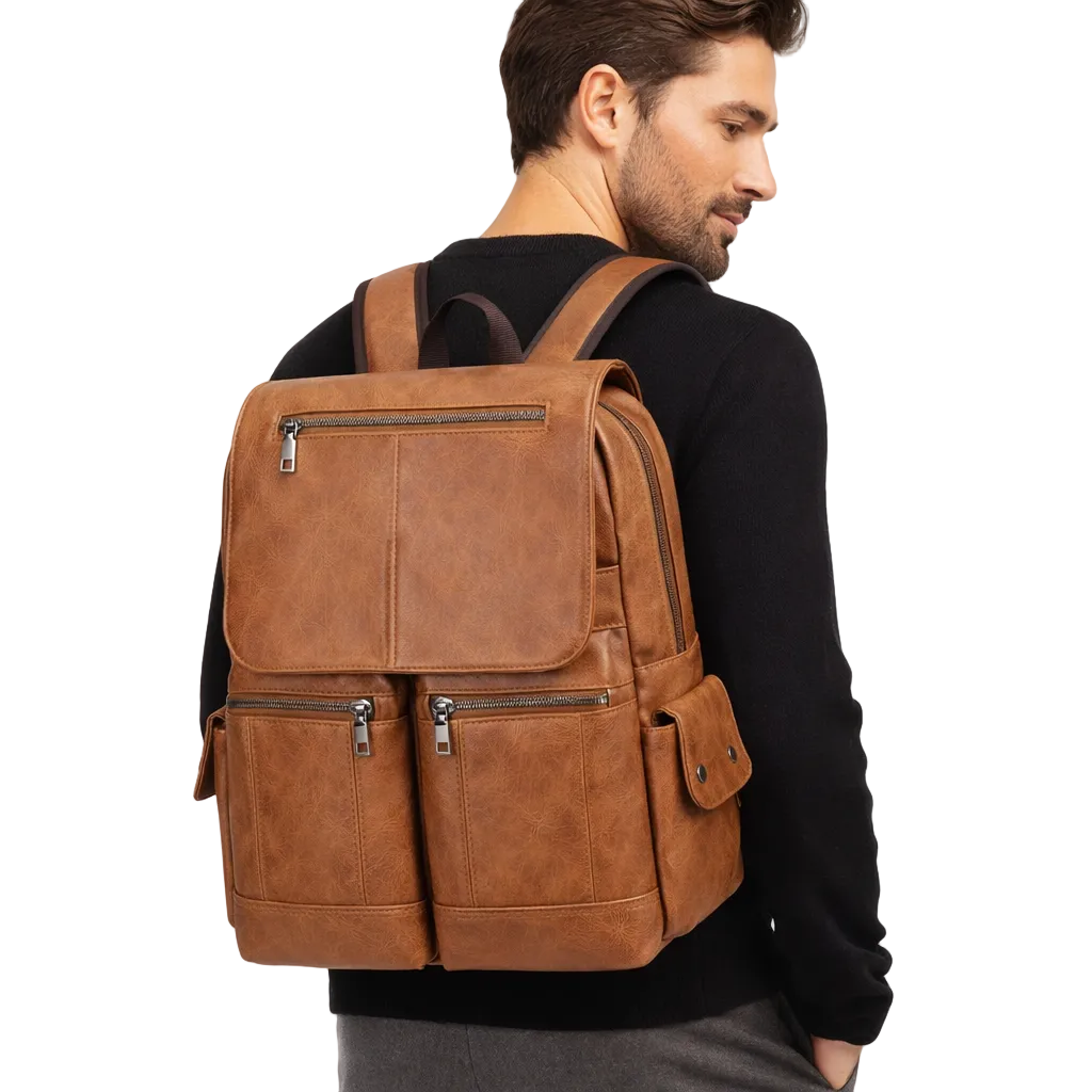 Sac À Dos En Cuir Marron