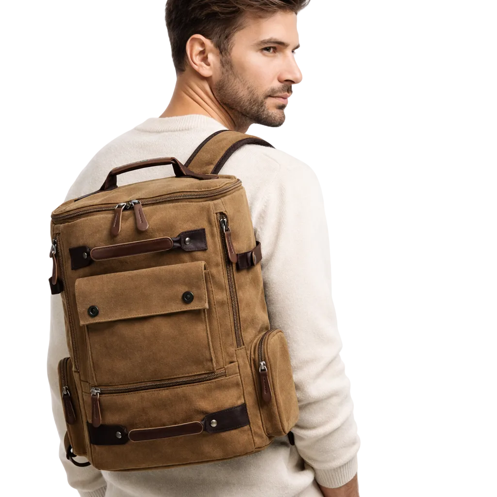 Ancien Sac À dos En Toile