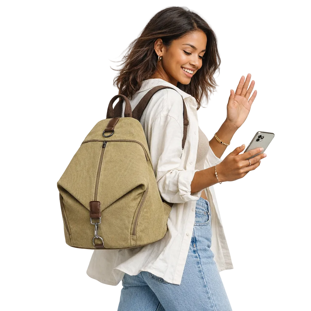 Sac À Dos En Toile Femme