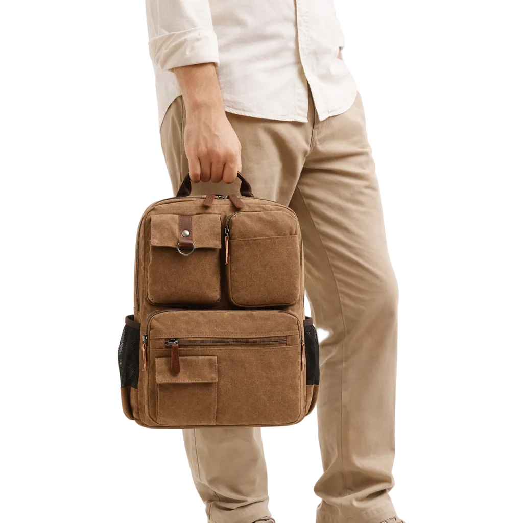 Sac À Dos En Toile Vintage