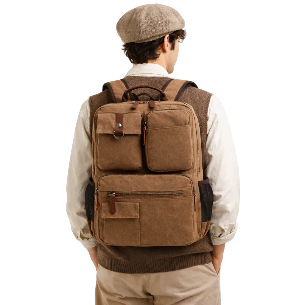 Sac À Dos En Toile Vintage