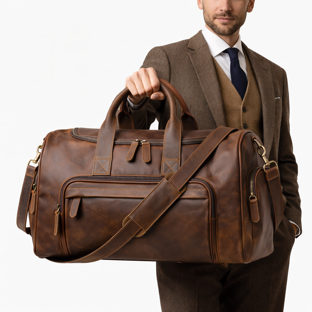 Sac De Voyage En Cuir Vintage Homme