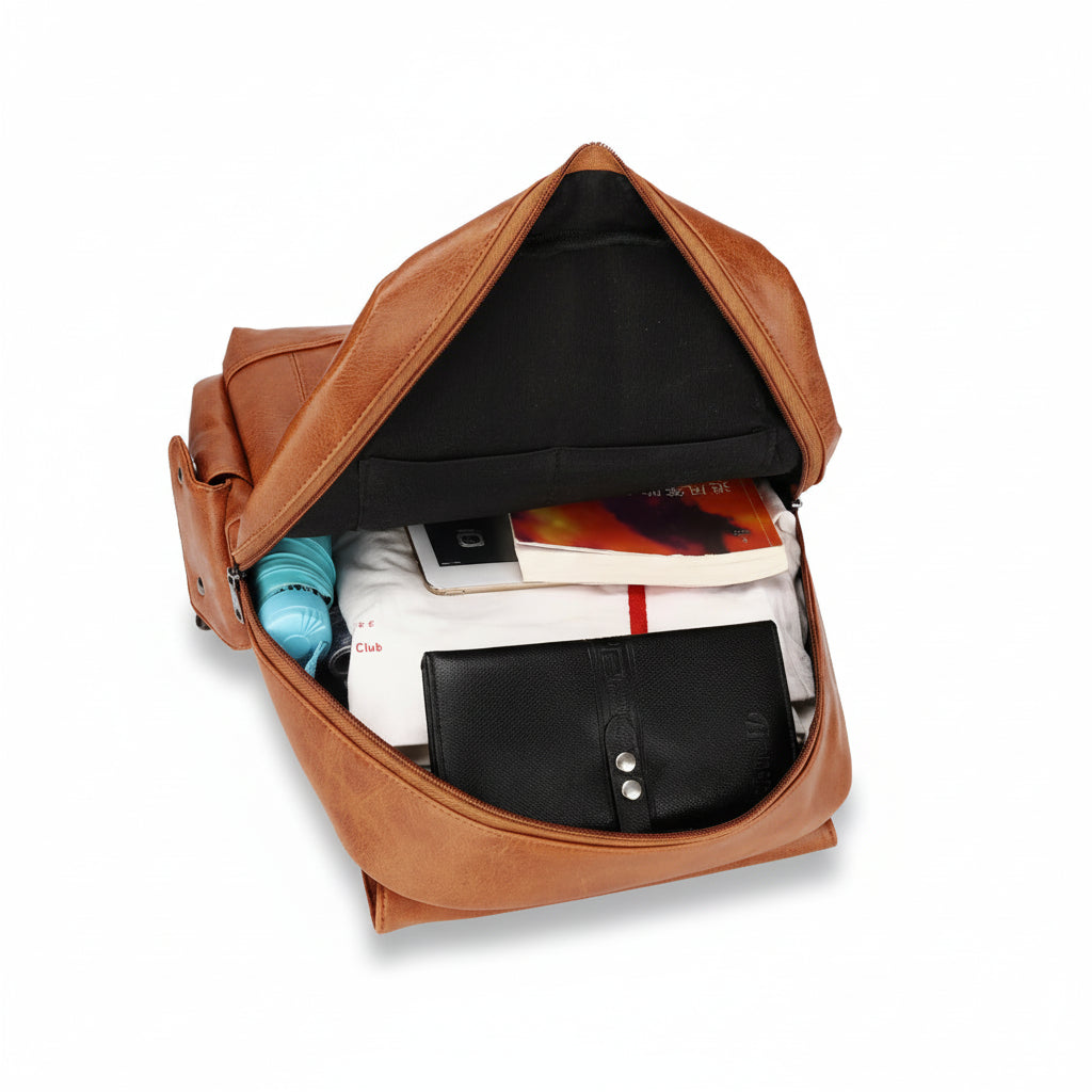 Sac À Dos En Cuir Marron