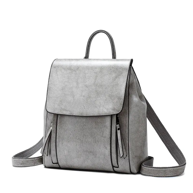 Ma Bagagerie Femme Gris clair Sac À Dos En Cuir Femme