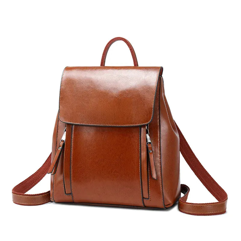 Ma Bagagerie Femme Marron clair Sac À Dos En Cuir Femme