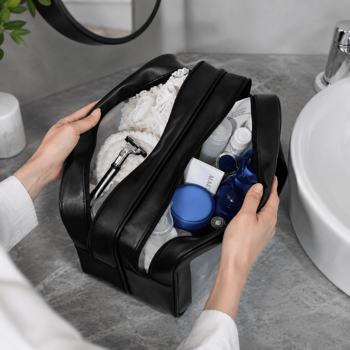 Grande Trousse De Toilette Transparente De Voyage