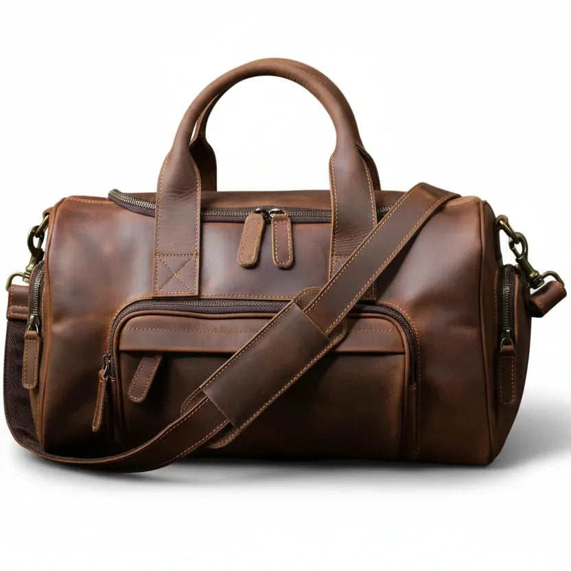 Ma Bagagerie Sac À Main Marron Sac De Voyage En Cuir Vintage Homme