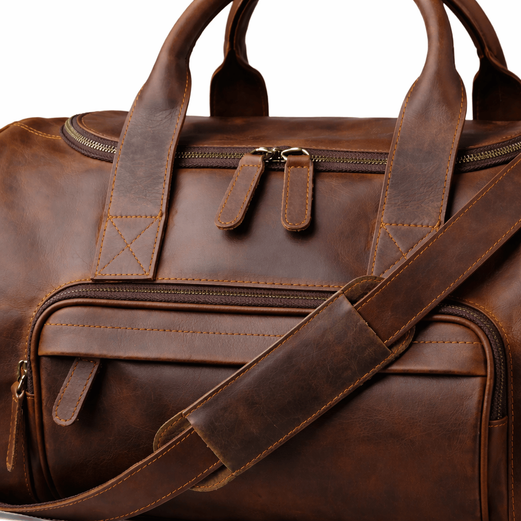 Ma Bagagerie Sac À Main Sac De Voyage En Cuir Vintage Homme Image