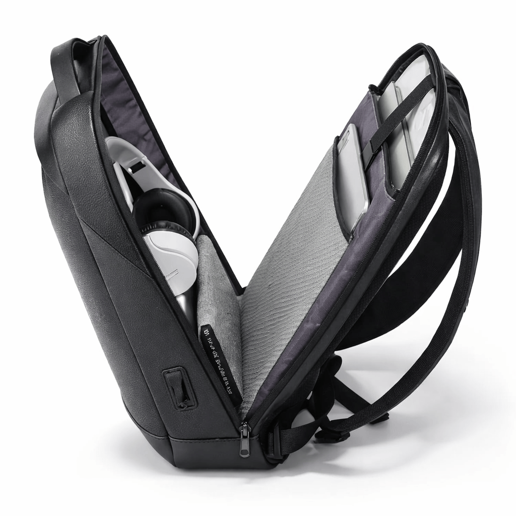 Ma Bagagerie Sac Antivol Noir Sac À Dos Antivol Cuir Image