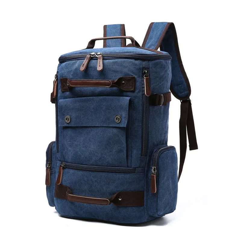 Ma Bagagerie Sac En Toile Bleu marine Ancien Sac À dos En Toile