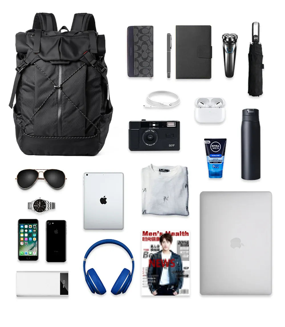 Ma Bagagerie Sac Imperméable Noir Sac À Dos PC Voyage
