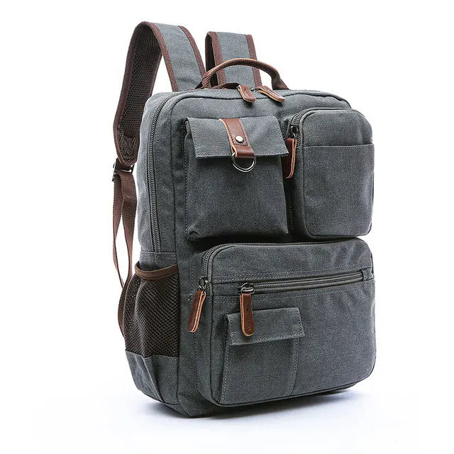 Ma Bagagerie Sac Vintage Gris foncé Sac À Dos En Toile Vintage