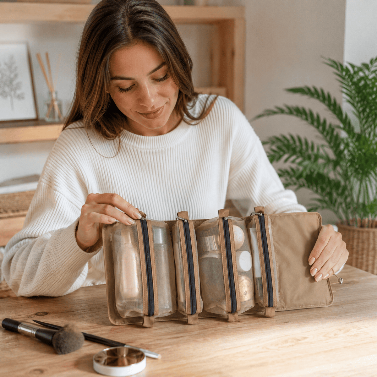 Trousse de Toilette Voyage Femme Pliable