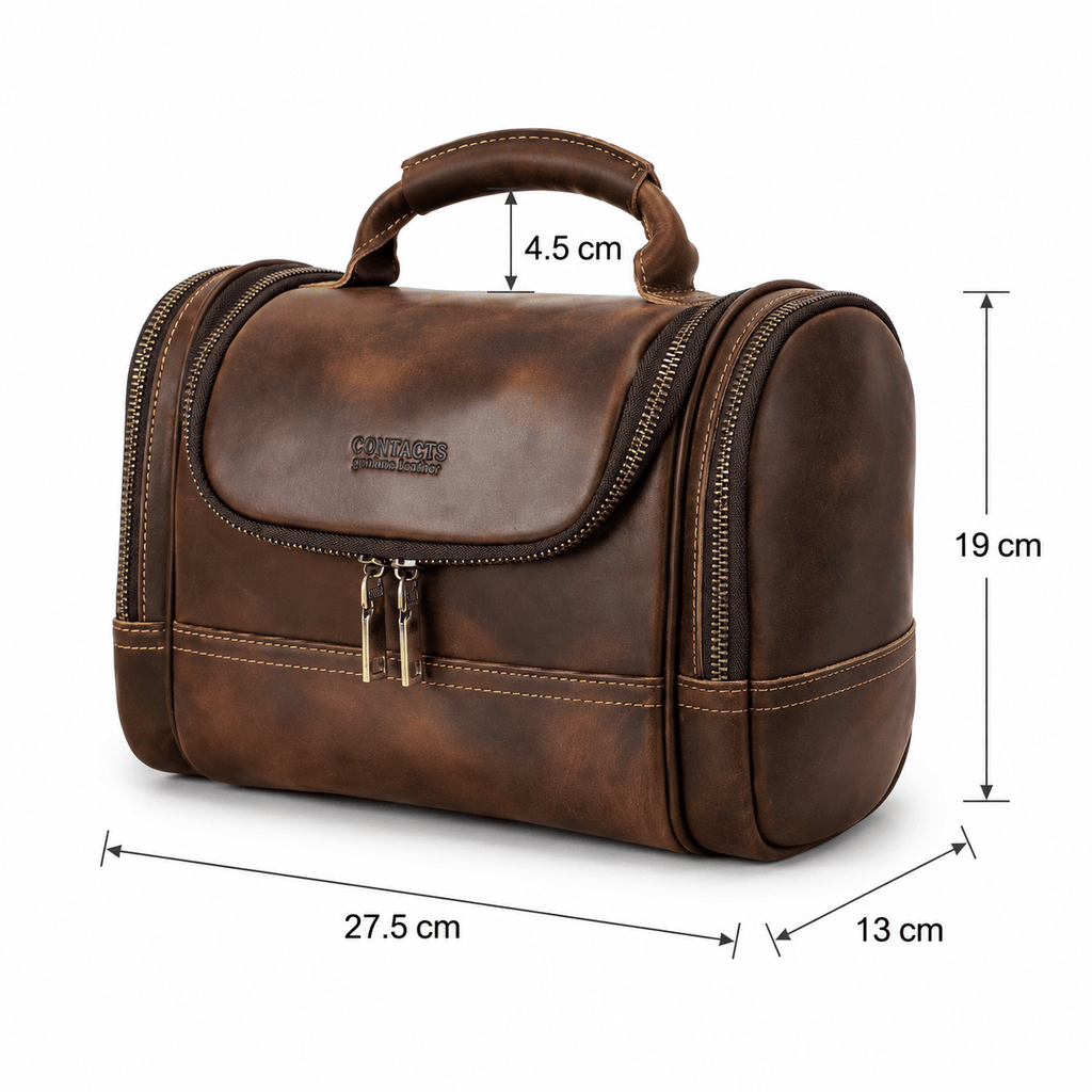 Grande Trousse De Toilette Cuir Homme Vintage