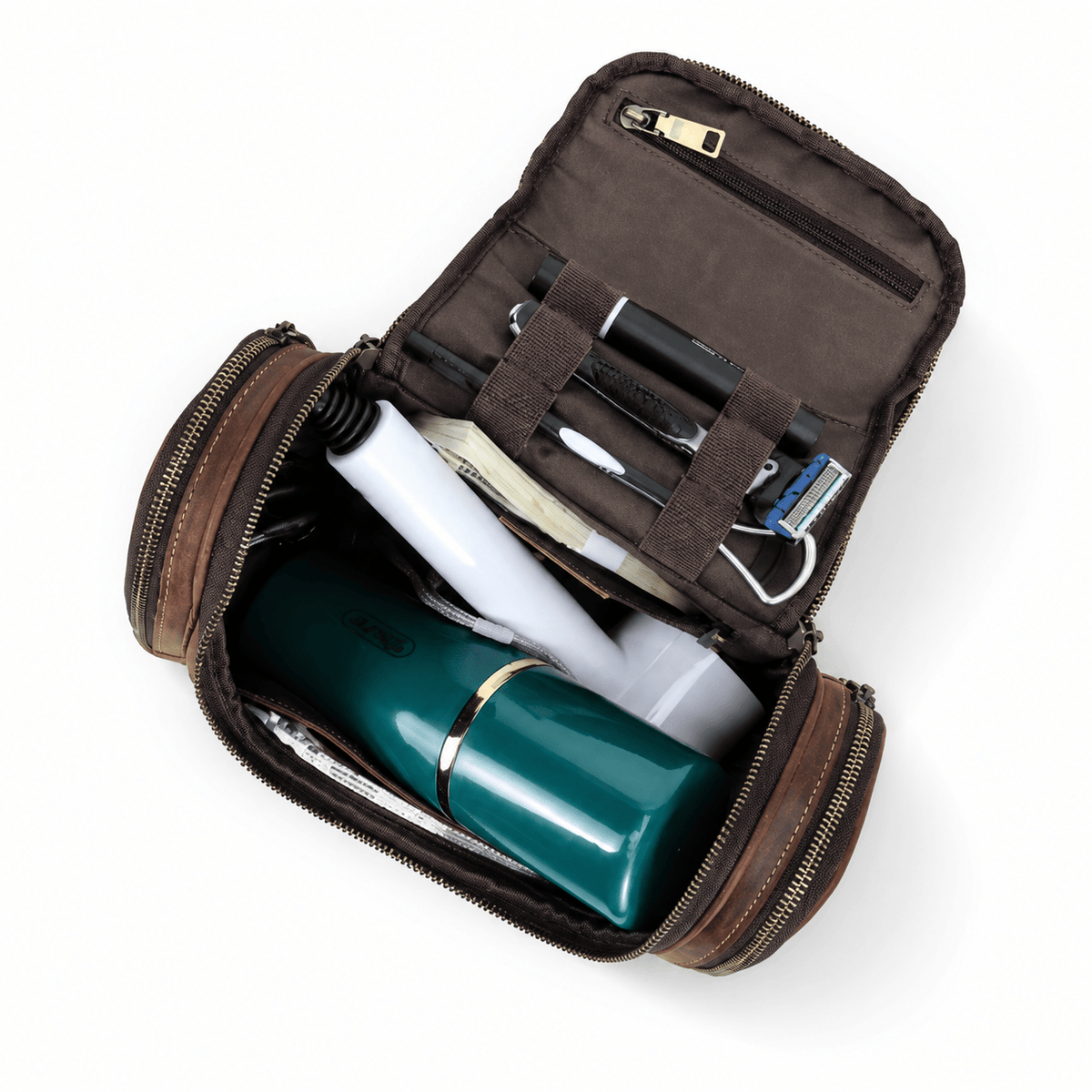 Grande Trousse De Toilette Cuir Homme Vintage