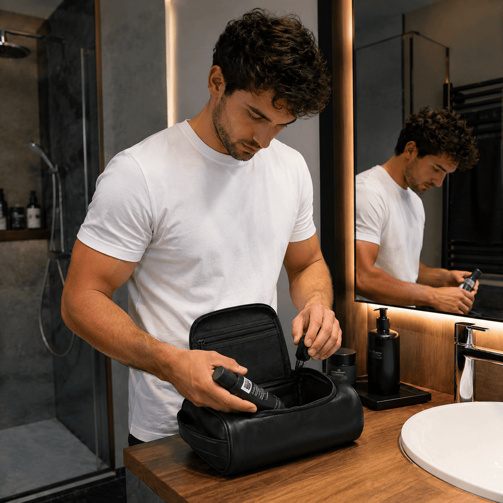 Grande Trousse De Toilette Homme En Cuir