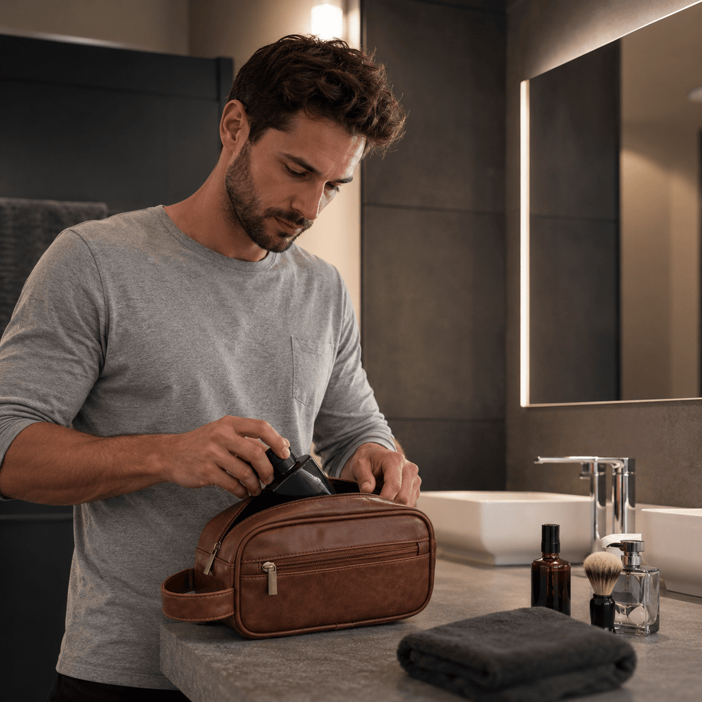 Trousse de Toilette pour Homme en Cuir