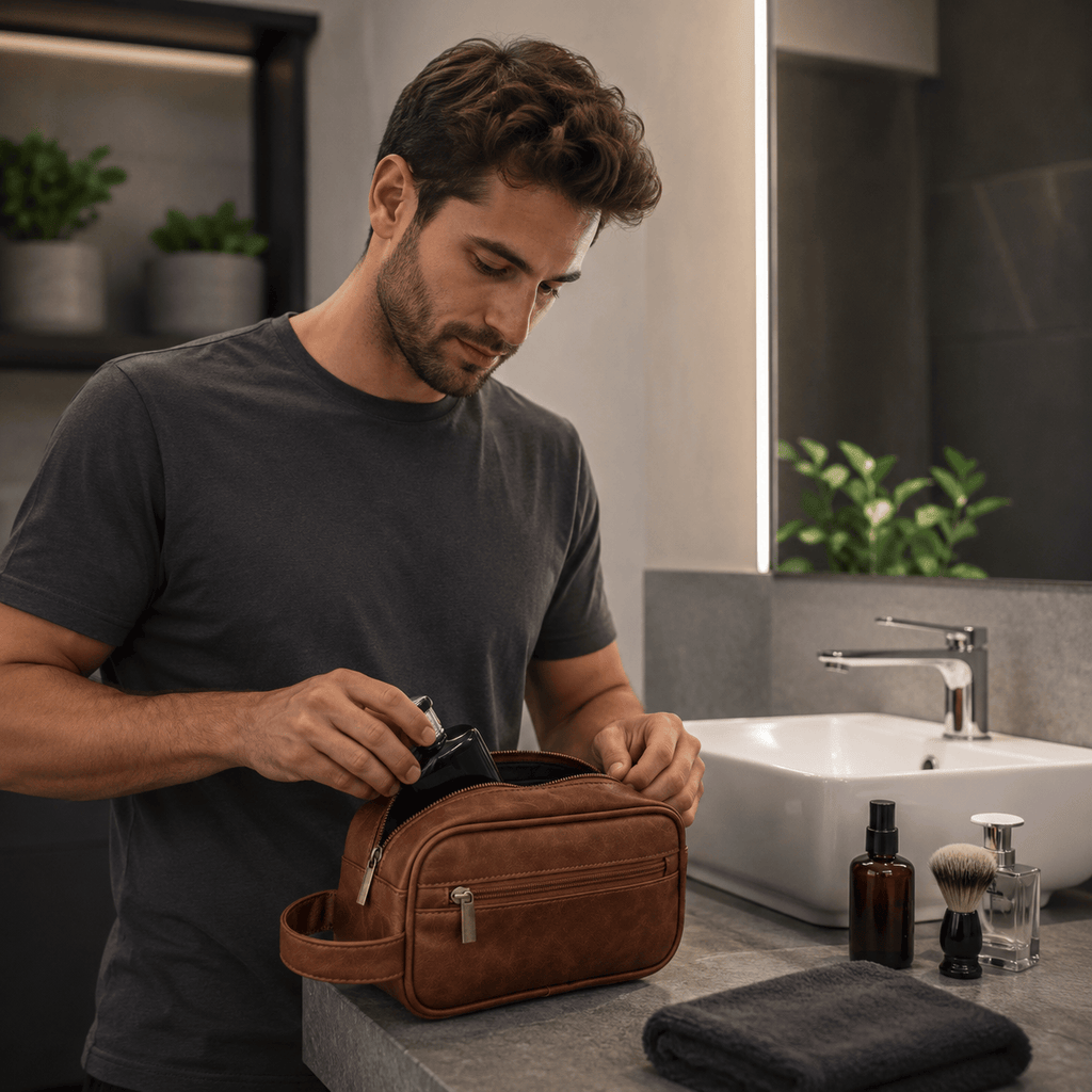Trousse de Toilette pour Homme en Cuir