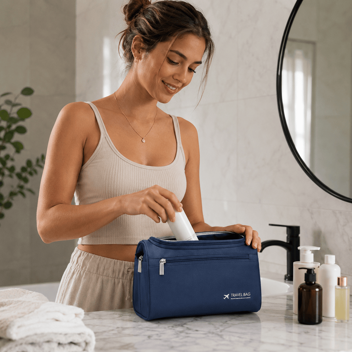 Trousse de Toilette pour Homme en Simili